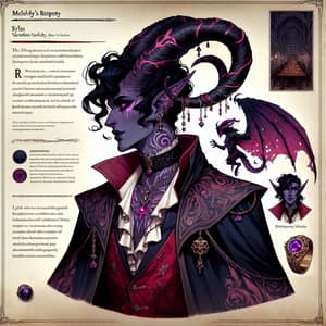 Sylas Vortexmelody: Tiefling Bard & Tavern Owner in D&D Manual
