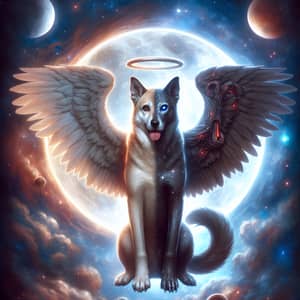Celestial Canine Fusion: Symbol of Duality and Balance