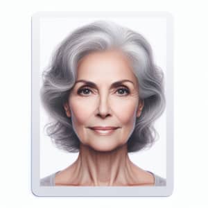 Beautiful Woman in Her 60s - Passport Style Photo
