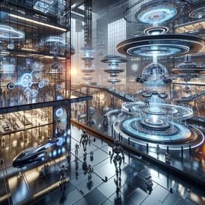 Futuristic Technology Scene | Advanced Gadgets & Holographic Displays
