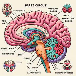 Papez Circuit Illustration of the Human Brain