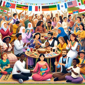 Vibrant Community Gathering: Diverse Cultures Celebrate Together