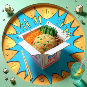 Colorful Animated Rice Box with Chaofan: Culinary Art Scene