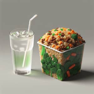 Animated Rice Box: Fresh Chaofan Variety with Ground Beef