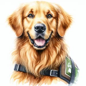 Friendly Golden Retriever Therapy Dog Portrait