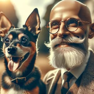 Jovial Jorkey Dog and Distinguished Owner - Companionship Story