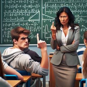 Defiant Student Challenges Mathematics Teacher in High School Classroom