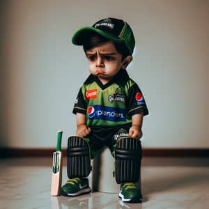 Lahore Qalandars Cricket Fan in Green & Black Uniform