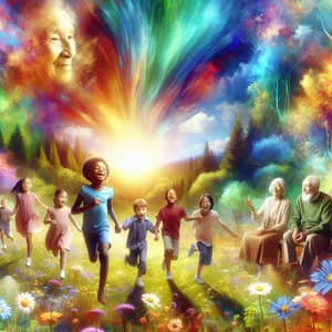 Colorful Landscape of Joy: Celebrating Happiness Through Unity