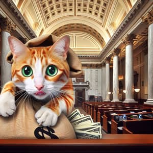 Domestic Cat Heist at Historic Neoclassical Bank - Adrenaline Suspense