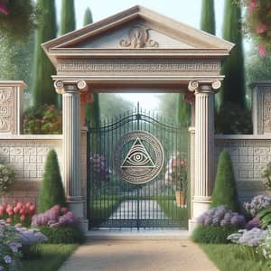 Greek Garden Gate: Ancient Charm and Blooming Elegance