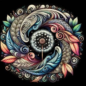 Mystical Feminine Mantra Artwork | Zentangle Vortices & Spirals