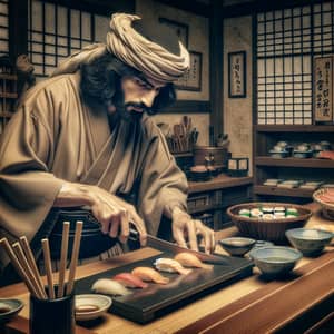 Samurai Sushi Master Craftsmanship - Traditional Sushi Preparation