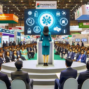 Empowering Speech by South Asian Pharmacist at Trade Event