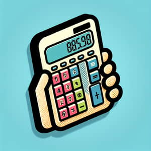 3D Electronic Accounting Calculator with Pop-Art Aesthetic