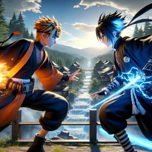 Dynamic 3D-Rendered Anime-Style Martial Arts Battle Scene