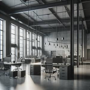 Modern Industrial Office Space: Minimalist Design