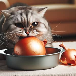 Cat Eating Onion - Funny Pet Moment