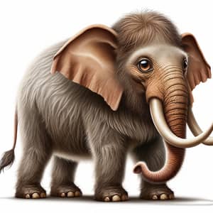Unique Elephant Hybrid Creature with Mammoth Tusks and Rabbit Tail