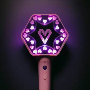 Purple & Pink K-Pop Fanmade Lightstick with Hearts