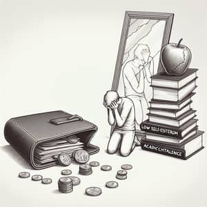 Interpretative Sketch: Financial Struggle, Low Self-esteem, Academic Challenges