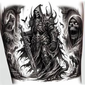 Dark and Menacing Fantasy King Tattoo Design