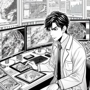 Postdoc in Remote Sensing Manga Illustration