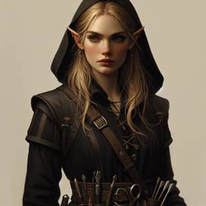 Half-Elf Rogue with Northern Traits - Stealthy & Disciplined Character