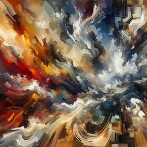 Abstract Expressionism of Earthquake Power | Dynamic Brush Strokes
