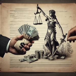 Financial Liability Payment | Debt Enforcement | Lady Justice Sketch