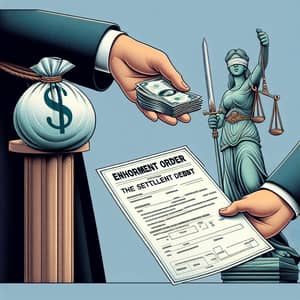 Debt Repayment with Justice - Settlement Scene Illustration