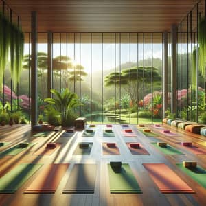 Tranquil Yoga Studio Overlooking Verdant Landscape