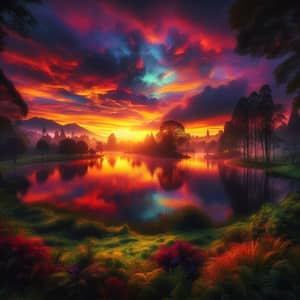 Tranquil Sunrise Over the Enchanting Lake | Morning Beauty