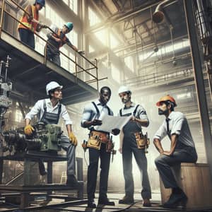 Teamwork in Diverse Industrial Environment | Employees Working Together