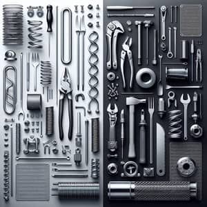 Aesthetic Steel & Hardware Objects Collage