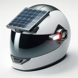 Modern White Helmet with Solar Lighter | Eco-Friendly Design