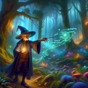 Young Wizard Casting Spell in Enchanting Forest | Fantasy Art