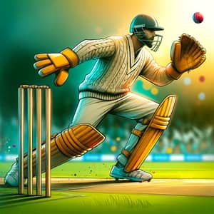 South Asian Cricket Wicket Keeper Taking Wicket | Action Scene