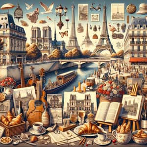 Cultural Collage of Paris: Iconic Landmarks & Symbols