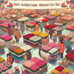 International Women's Day Rose Sale | March 8 Market Display