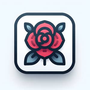 Rose Icon - Vibrant Red or Pink Petals