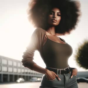 Confident Black Afro Woman: Celebrating Diverse Beauty