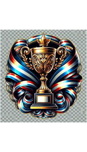 Champion Design | Trophy, Ribbons, Gold & Silver Colors