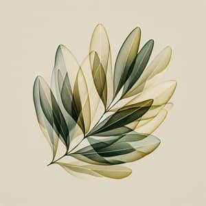 Abstract Olive Leaves Art | Natural Green & Yellow Hues