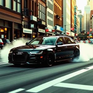 Audi B6 Drifting in City Streets | Dynamic Daytime Scene