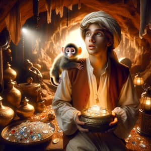 Middle-Eastern Man and Primate Discover Treasures in Magical Cave