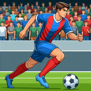 Athletic Soccer Player Leading Ball with Agility and Speed