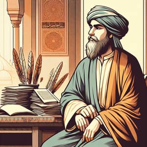 8th Century Historical Figure in Middle Eastern Attire | Arabic Grammar Contributions