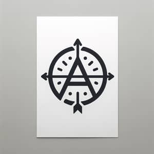 Minimalist Sagittarius Bow & Arrow with Letter A Design