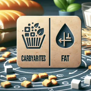 Food Nutrition Illustration - Carbohydrates vs Fat